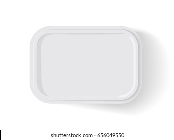 White plastic box for your design and logo. It's easy to change colors. Mock Up. Vector EPS 10