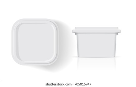White plastic box for your design and logo. It's easy to change colors. Mock Up.
