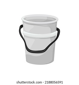 white plastic bucket container cartoon. white plastic bucket container sign. isolated symbol vector illustration