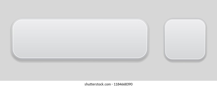White plastic buttons. Web user interface. Vector 3d illustration