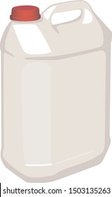 White Plastic Canister Vector Illustration