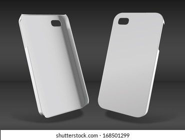 White plastic case mock-up for smartphone