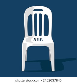 White Plastic Chair vector image isolated, eps