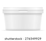 white plastic container for ice cream or dessert vector illustration isolated on background