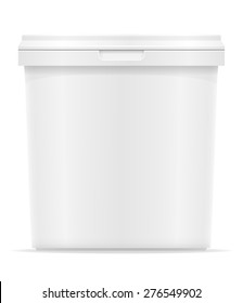 white plastic container for ice cream or dessert vector illustration isolated on background