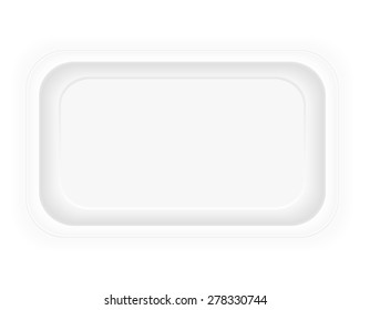 white plastic container packaging for food vector illustration isolated on background