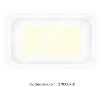 white plastic container packaging for food vector illustration isolated on background