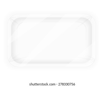 white plastic container packaging for food vector illustration isolated on background