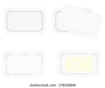white plastic container packaging for food vector illustration isolated on background