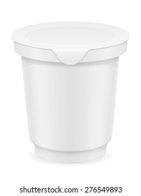 white plastic container of yogurt or ice cream vector illustration isolated on background