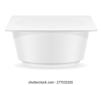 white plastic container of yogurt vector illustration isolated on background