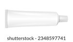 White plastic cream, gel or toothpaste tube mock-up. For branding of skincare or personal hygiene products