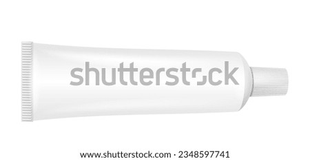 White plastic cream, gel or toothpaste tube mock-up. For branding of skincare or personal hygiene products