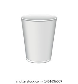 White Plastic Cup For Single Use - Vector Illustration - Isolated On White Background