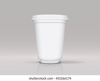 white plastic cup for your design and logo Easy to change colors Mock up EPS10