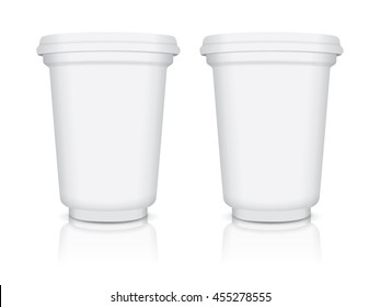 white plastic cup for your design and logo Easy to change colors Mock up EPS10