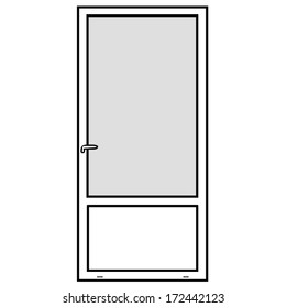 white plastic door, vector illustration