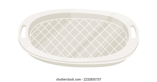White plastic empty meal tray flat icon Restaurant utensil