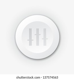 White plastic equalizer button