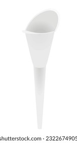 White plastic funnel. vector illustration
