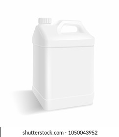 White plastic gallon on a white background.
For use of advertising package products, milk, oil, water.
Vector realistic file.