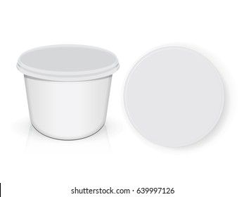 Vidrio blanco de plástico para su diseño y logotipo. Es fácil cambiar de color. ¡Muérete! Vector EPS 10