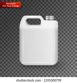 White Plastic Jerrycan Oil, Cleanser, Detergent