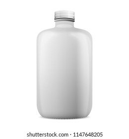 White Plastic Matte Bottle Mockup