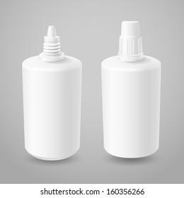White plastic opened and closed bottles