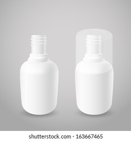 White plastic opened and closed bottles template