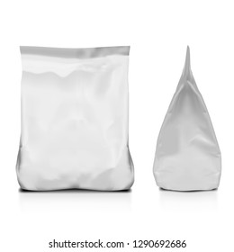 White Plastic Package. Front And Side View. EPS10 Vector
