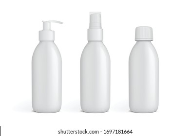 white  plastic packaging for liquids mock up vector