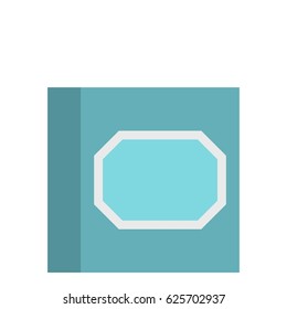 White plastic paper clips in container icon flat isolated on white background vector illustration
