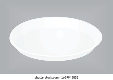 White plastic plate. vector illustration