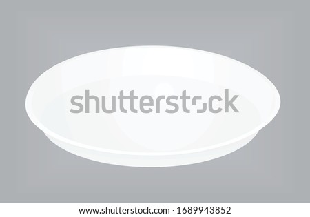 White plastic plate. vector illustration