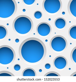 White Plastic Seamless Pattern with holes. Vector illustration
