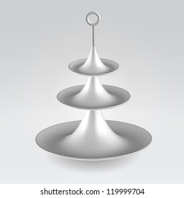 White plastic tray for fruits 3d render hanging over light background