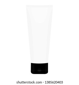White plastic tube for medicine or cosmetics - cream, gel, skin care, toothpaste. 