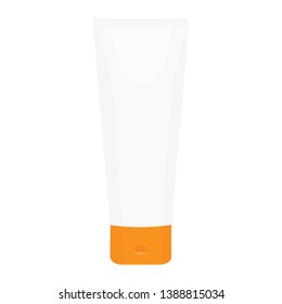 White plastic tube for medicine or cosmetics - cream, gel, skin care, toothpaste. 