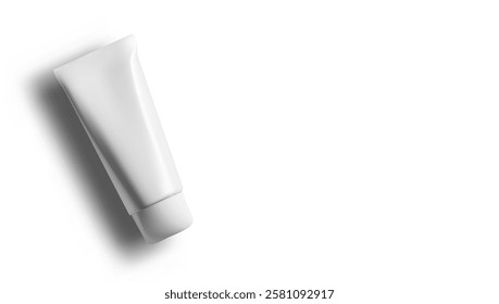 White Plastic Tube With Moisturizer Cream Or Facial Cleaner. EPS10 Vector