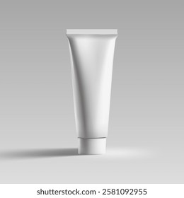 White Plastic Tube With Moisturizer Cream Or Facial Cleaner. EPS10 Vector