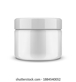 White Plastic Tube With Round Cap. Cosmetics Packaging. EPS10 Vector