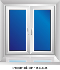 white plastic window with a sloping