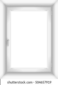 The white plastic or wooden window in a simple vector graphics