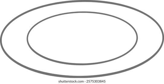 a white plate with a black outline on a transparent background