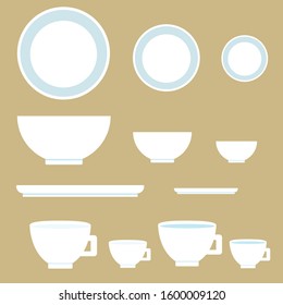 White Plate and Bowl , Dishware 