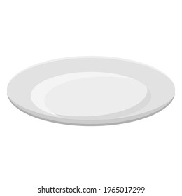white plate flat design vector illustration