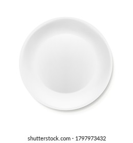 White plate icon isolated on white background. Vector illustration. Eps 10