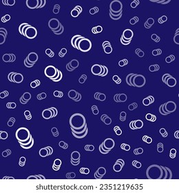 White Plate icon isolated seamless pattern on blue background. Cutlery symbol. Restaurant sign.  Vector