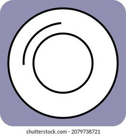 White plate, illustration, vector, on a white background.